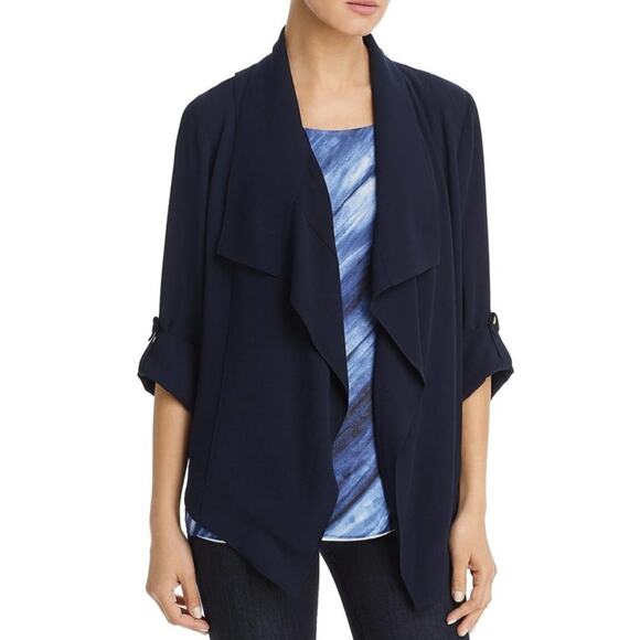 DONNA KARAN New York Flyaway Jacket In Indigo - Picture 1 of 10